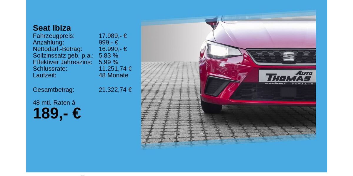 Seat Ibiza 20.410 km 17.989 &euro; Bonn 53227