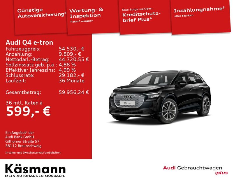 Audi Q4 e-tron 13.500 km 54.530 € Mosbach 74821