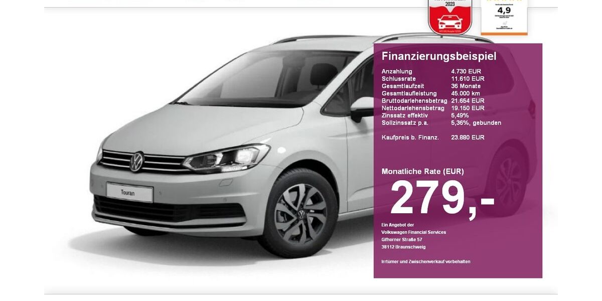 VW Touran 51.100 km 23.880 &euro; Albbruck 79774