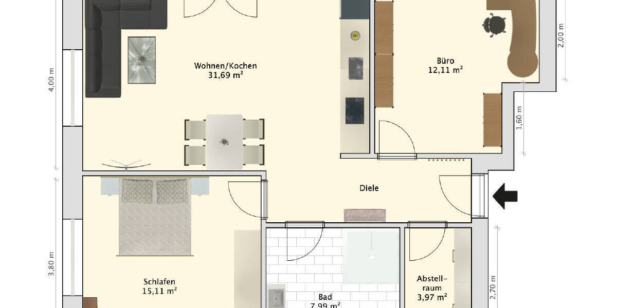 Etagenwohnung Wilhelmshaven-Neuengroden Neuengroden - 3 Zimmer, 73 m&sup2;, 230.000&euro; | Angebot:26219630