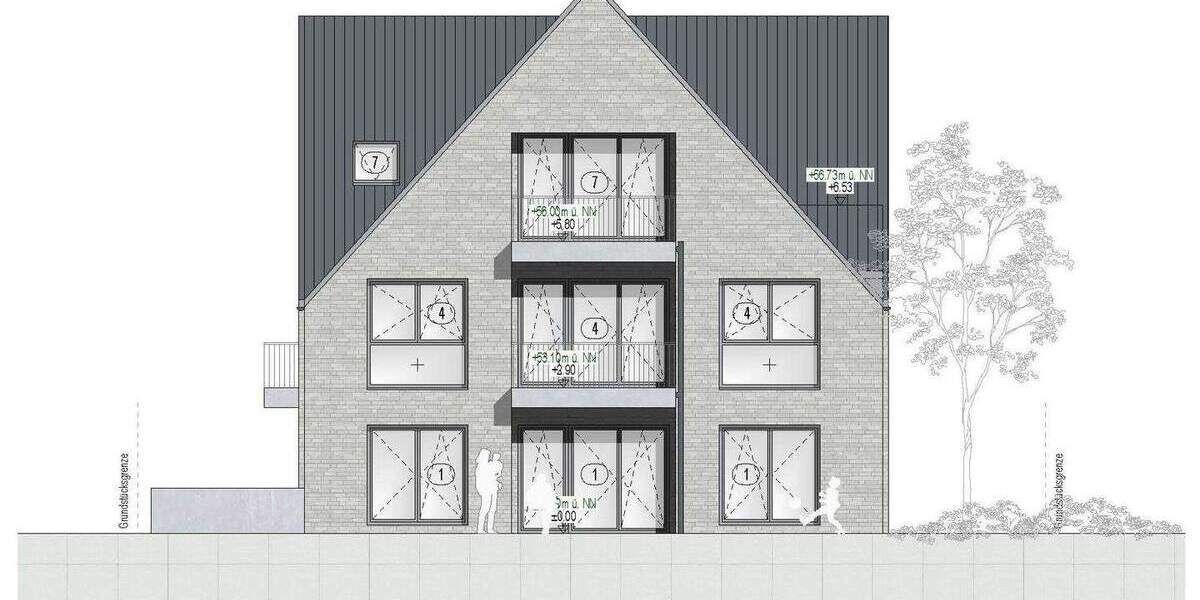 Terrassenwohnung Borken - 3 Zimmer, 84 m&sup2;, 351.200&euro; | Angebot:24221378