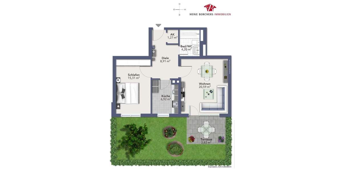 ***Heike Borchers Immobilien***Attraktive Gartenwohnung zum Verlieben*** 2 zimmer