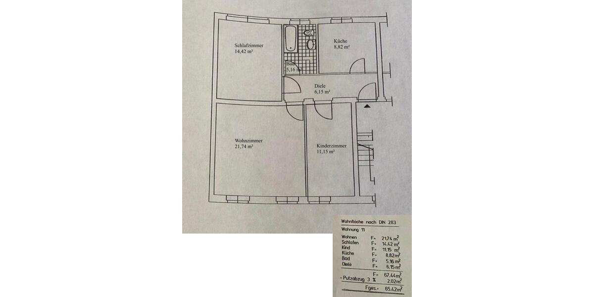Etagenwohnung Senftenberg - 3 Zimmer, 65 m&sup2;, 160.000&euro; | Angebot:26225426