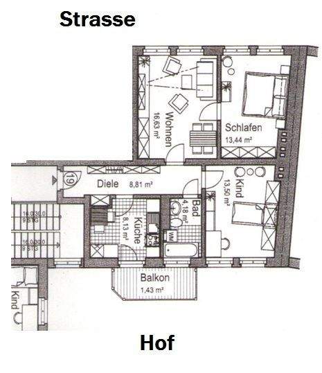Zimmer Chemnitz Lutherviertel - 3 Zimmer, 63 m&sup2;, 362&euro; | Angebot:25899136