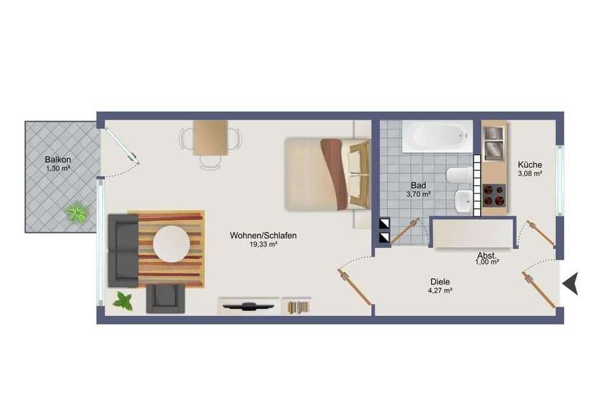 Wohnung zum Mieten in München 970 € 33 m²