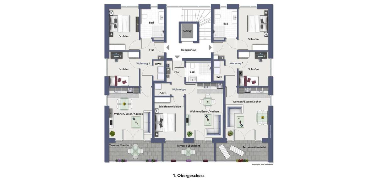 Etagenwohnung Ibbenbüren Stadt - 3 Zimmer, 69 m&sup2;, 860&euro; | Angebot:26570539