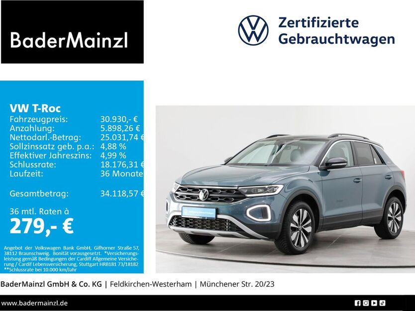 VW T-Roc 25.880 km 30.930 € Feldkirchen/Westerham 83620