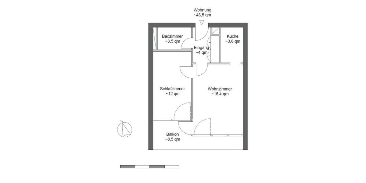 Etagenwohnung Eckernförde - 2 Zimmer, 45 m&sup2;, 130.000&euro; | Angebot:27428547