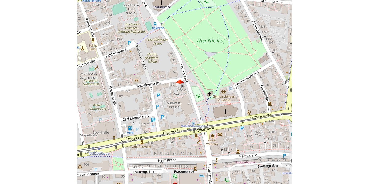 STUDENTEN-Wohngemeinschaft - 1 Zimmer in der Frauenstraße Ulm-Mitte - Frauenstraße Parkseite- - Dachgeschoßwohnung Ulm Oststadt | Angebot:26737725