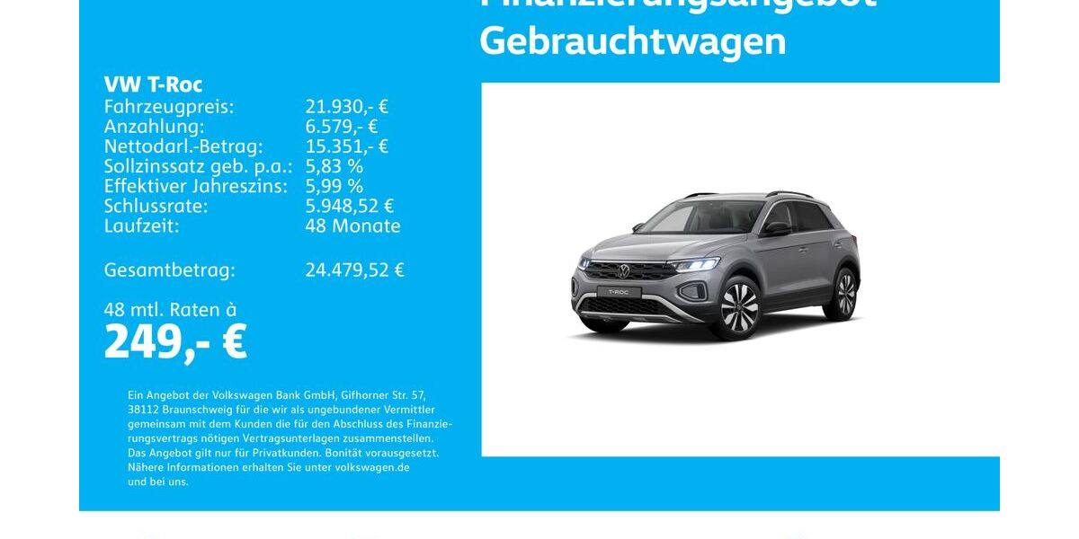 VW T-Roc 25.324 km 21.930 &euro; Stuttgart-Wangen 70188