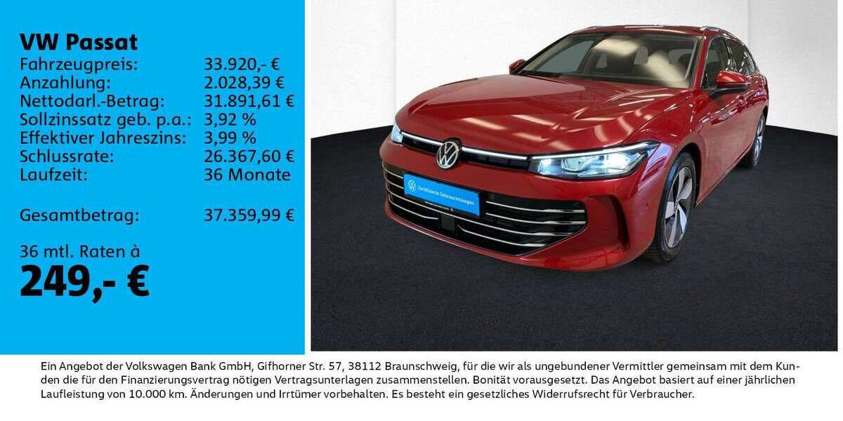 VW Passat 19.674 km 33.921 &euro; Leipzig 04178
