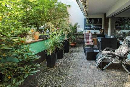 Blick ins Grüne: Terrassenwohnung im Souterrain am Unterbacher See 1 zimmer