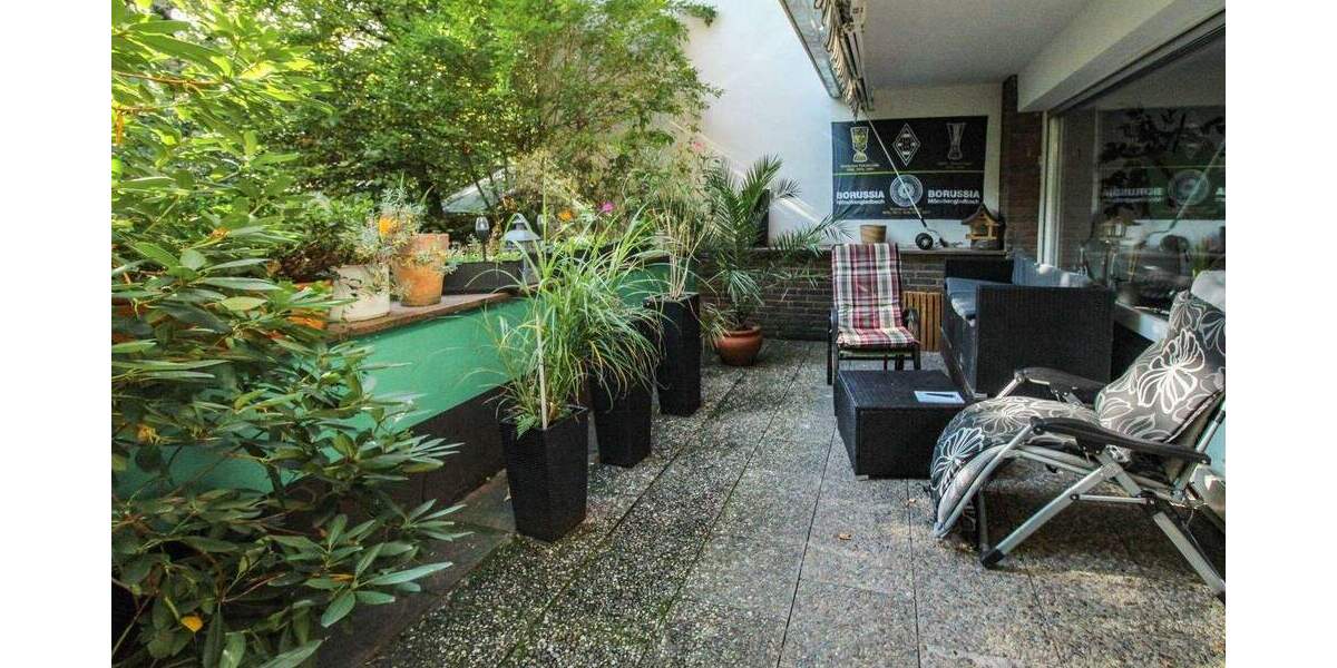 Blick ins Grüne: Terrassenwohnung im Souterrain am Unterbacher See 1 zimmer