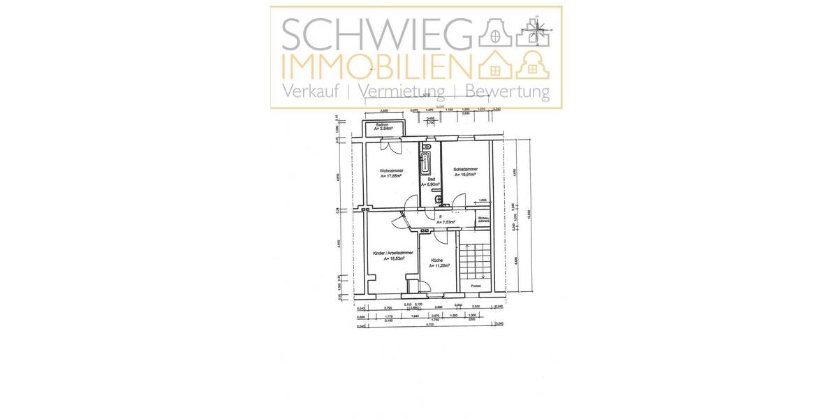 Etagenwohnung Cottbus Schmellwitz - 3 Zimmer, 82 m&sup2;, 665&euro; | Angebot:26851291