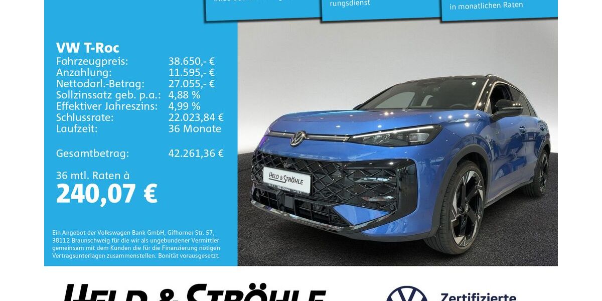 VW T-Roc 15.500 km 38.650 &euro; Ulm 89077
