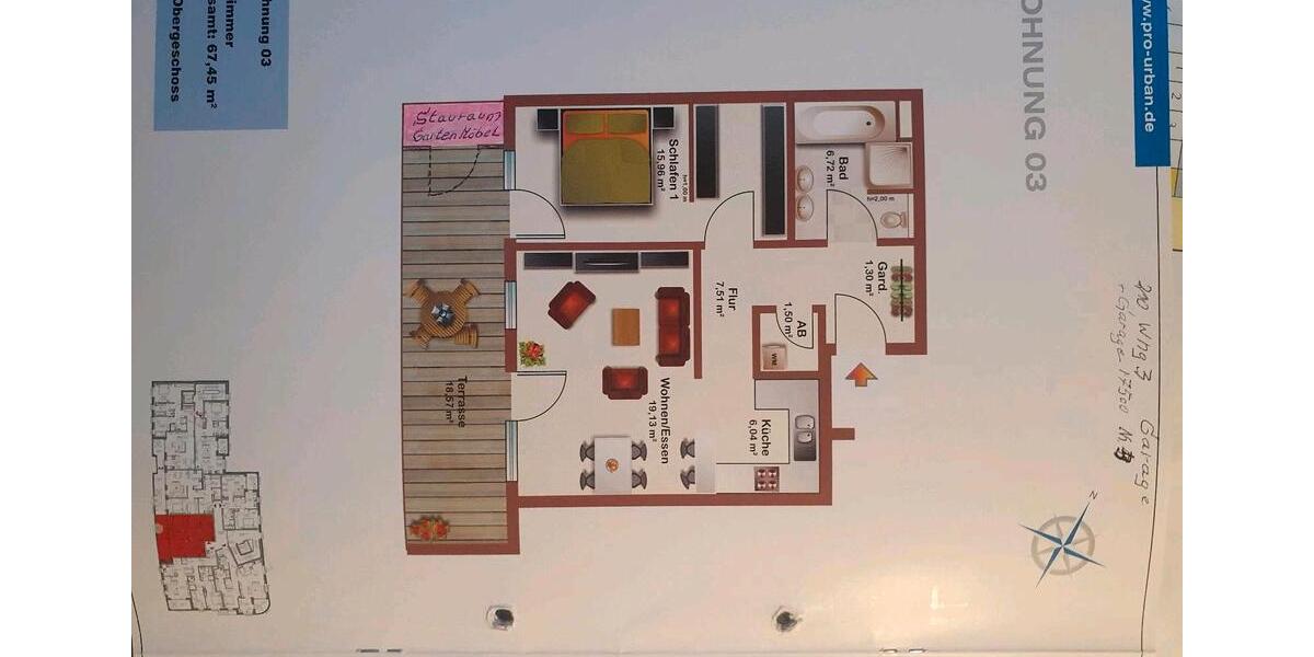 Terrassenwohnung Rheine Altenrheine - 2 Zimmer, 68 m&sup2;, 266.000&euro; | Angebot:25756053