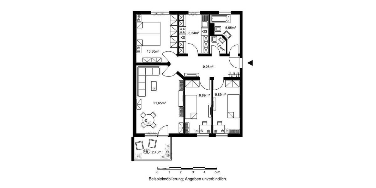 Etagenwohnung Bad Homburg vor der Höhe Ober-Erlenbach - 4 Zimmer, 82 m&sup2;, 883&euro; | Angebot:26842985