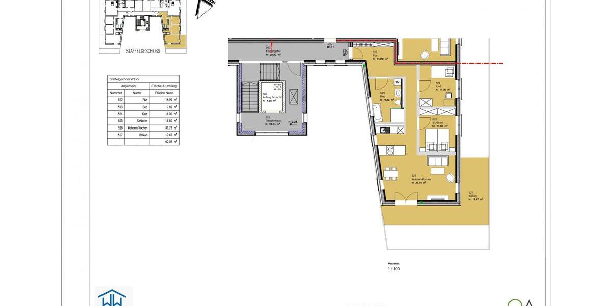 Etagenwohnung Waren (Müritz) - 3 Zimmer, 94 m&sup2;, 1.407&euro; | Angebot:24119176