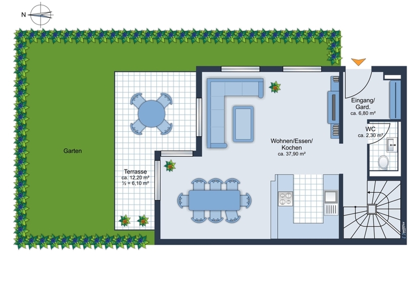 Attraktives Quadro-Haus mit Garten in München Pasing 5 zimmer