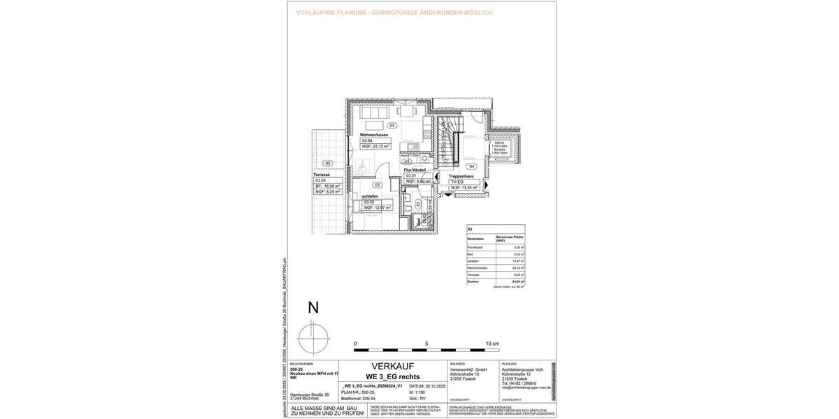 Etagenwohnung Buchholz in der Nordheide Neugraben-Fischbek - 2 Zimmer, 54 m&sup2;, 320.000&euro; | Angebot:25911331