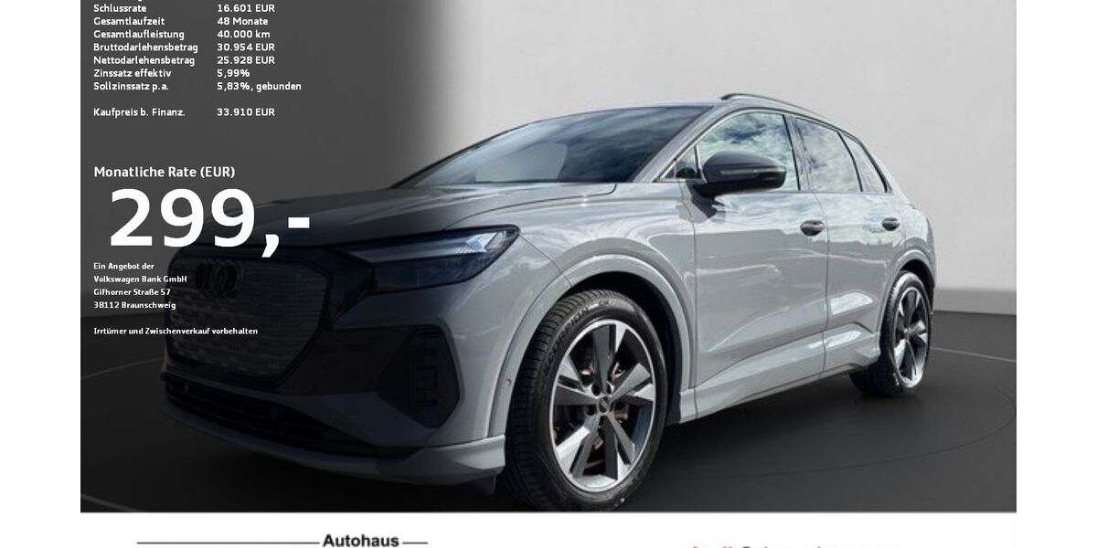 Audi Q4 e-tron 43.617 km 33.910 &euro; Ravensburg 88214