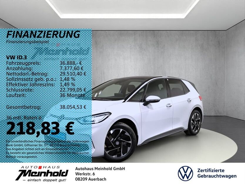 VW ID.3 4.200 km 36.888 € Auerbach/Rebesgrün 08209