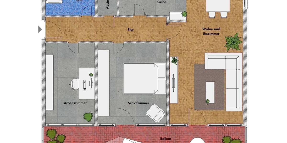 Etagenwohnung Ratingen Tiefenbroich - 3 Zimmer, 79 m&sup2;, 1.090&euro; | Angebot:25366764