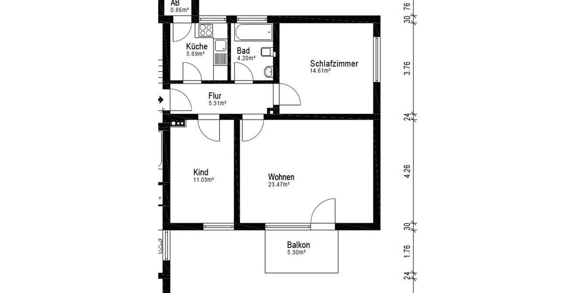 Etagenwohnung Schermbeck - 3.5 Zimmer, 68 m&sup2;, 650&euro; | Angebot:25260958
