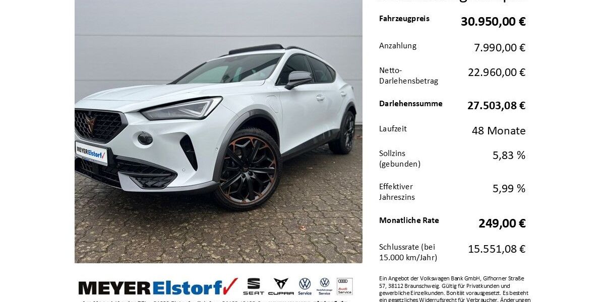 Cupra Formentor 15.100 km 30.950 &euro; Neu Wulmstorf 21629
