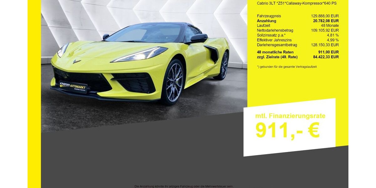Corvette C8 2.743 km 129.888 &euro; Berlin-Französisch Buchholz 13127