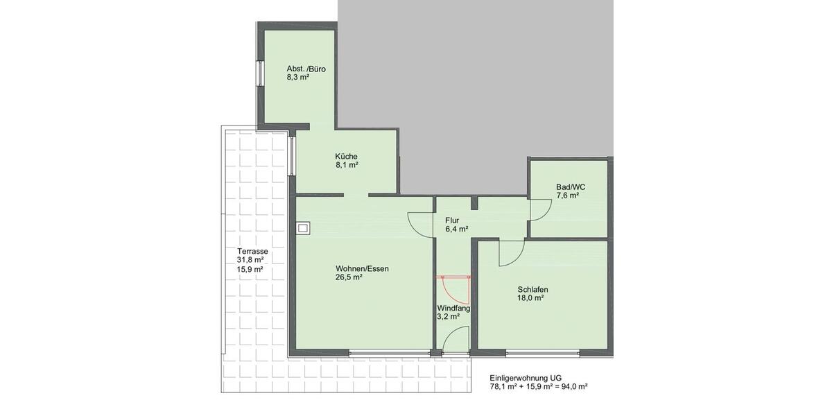 Terrassenwohnung Nürtingen - 2.5 Zimmer, 94 m&sup2;, 1.150&euro; | Angebot:26654943