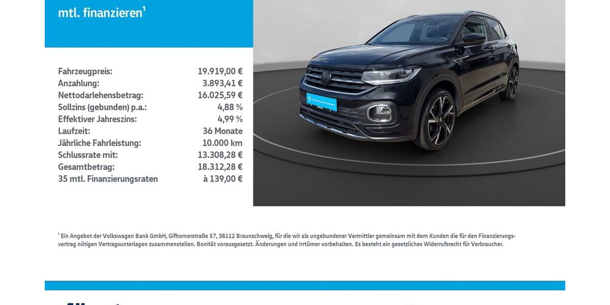 VW T-Cross 31.142 km 19.919 € Leinefelde-Worbis/DE 37327