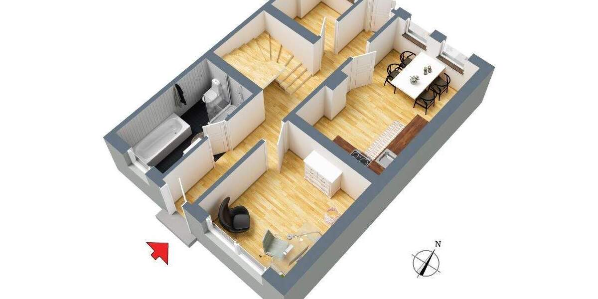 Reihenmittelhaus Ribnitz-Damgarten Damgarten - 4 Zimmer, 86 m&sup2;, 98.000&euro; | Angebot:25391325