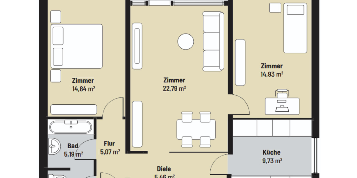 Schöne 3-Zimmer-Etagenwohnung in 79183 Waldkirch 3 zimmer