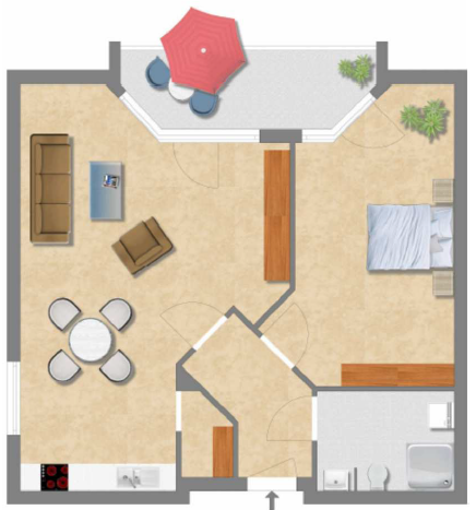 Etagenwohnung Iserlohn Nußberg - 2 Zimmer, 60 m&sup2;, 169.000&euro; | Angebot:27034146