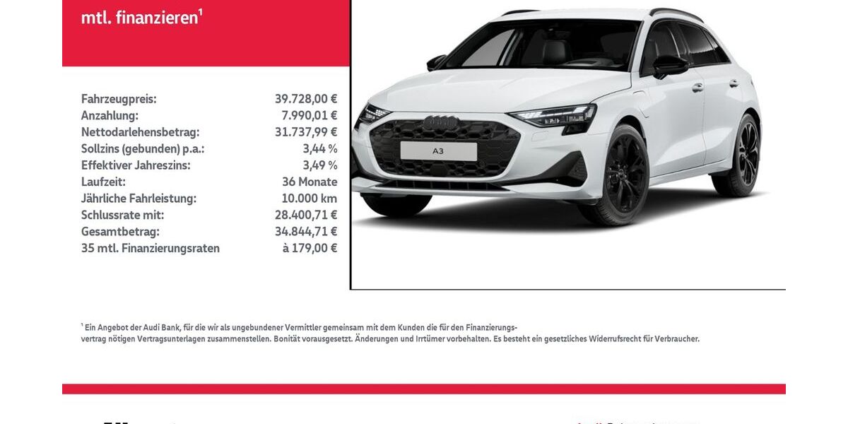 Audi A3 7.592 km 39.728 &euro; Nordhausen 99734