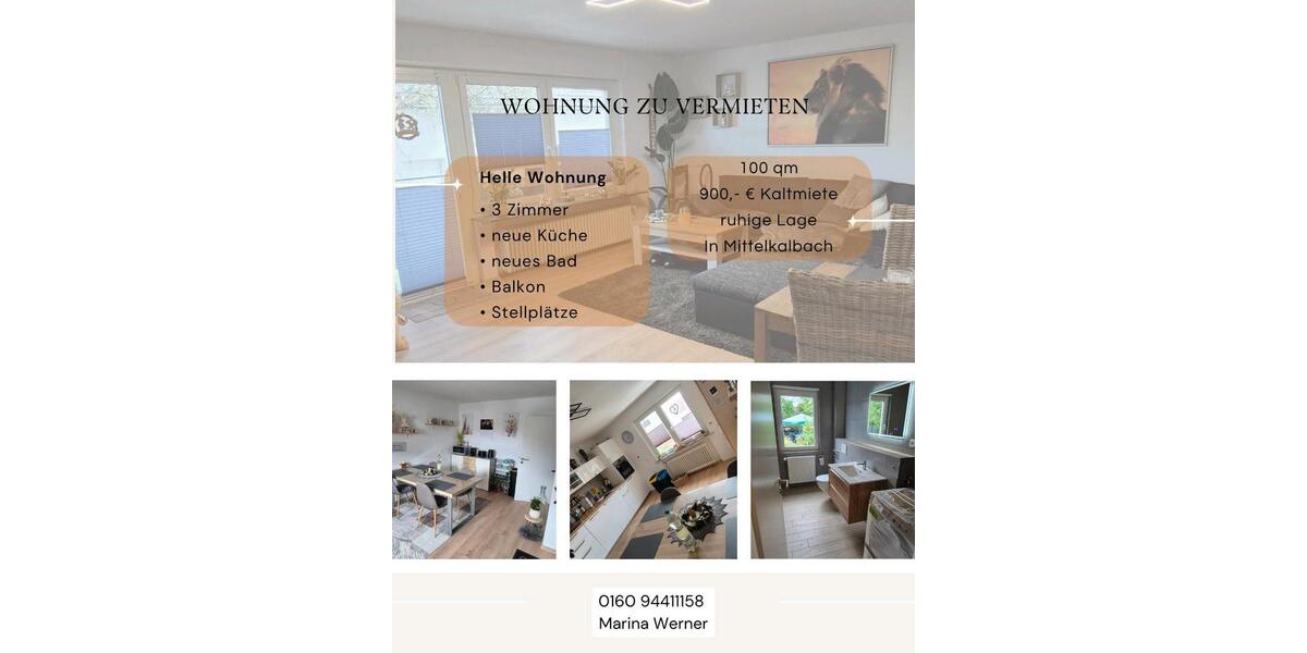 Erdgeschoßwohnung Kalbach - 3 Zimmer, 100 m&sup2;, 900&euro; | Angebot:26552786