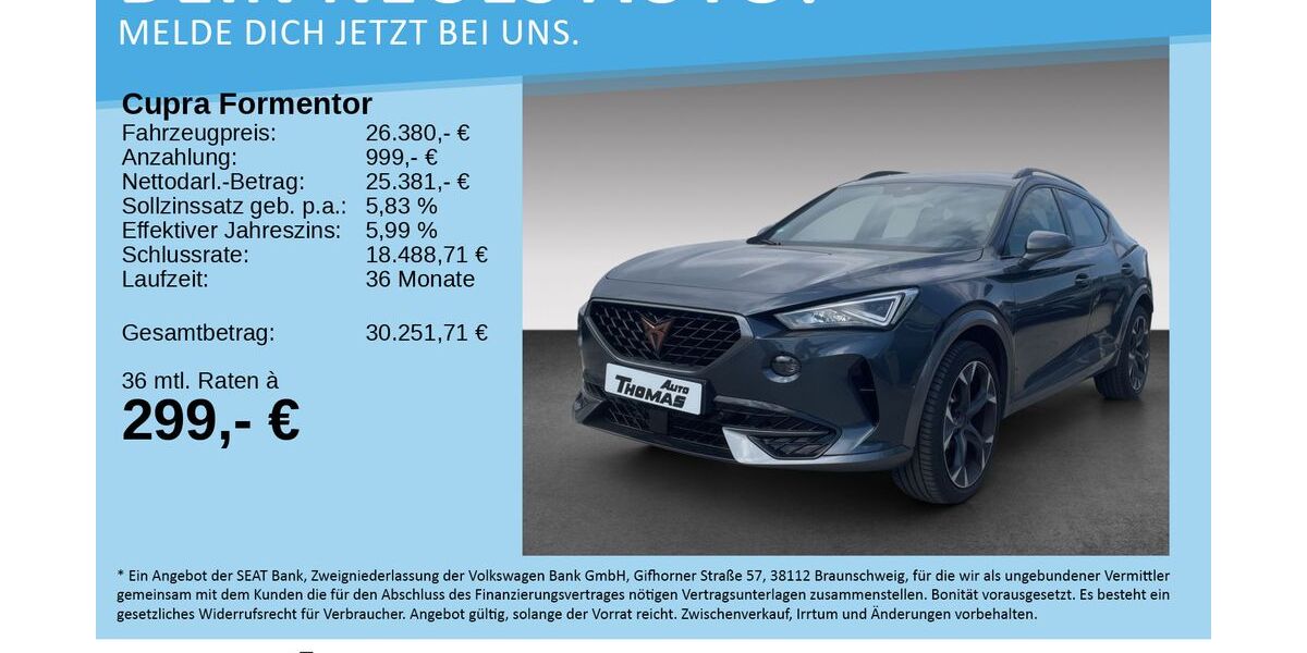 Cupra Formentor 82.650 km 26.380 &euro; Bonn 53227