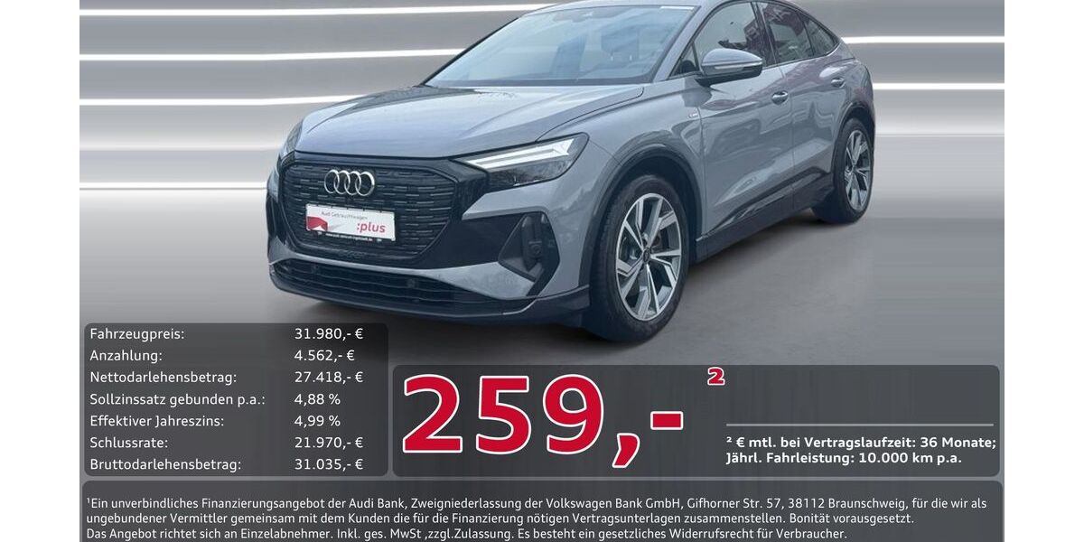 Audi Q4 e-tron 43.651 km 31.980 &euro; Ingolstadt 85057