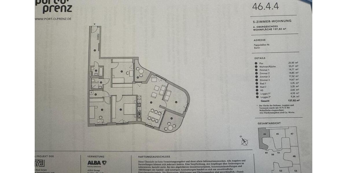 Etagenwohnung Berlin Pankow - 5 Zimmer, 138 m&sup2;, 2.828&euro; | Angebot:25424534