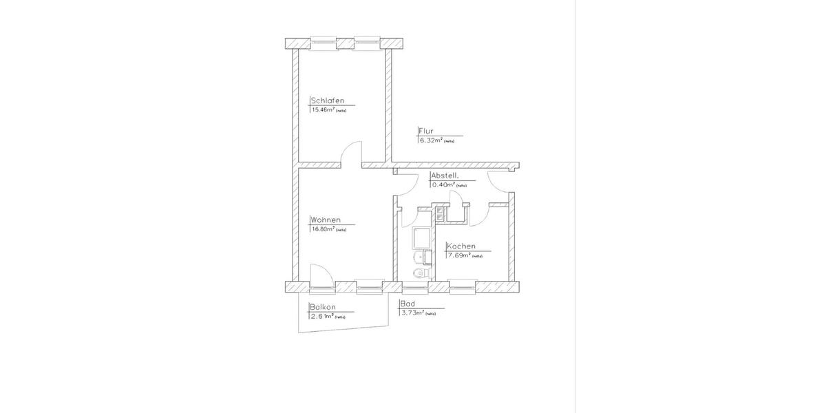 Etagenwohnung Lüdersdorf - 2 Zimmer, 53 m&sup2;, 495&euro; | Angebot:26362987