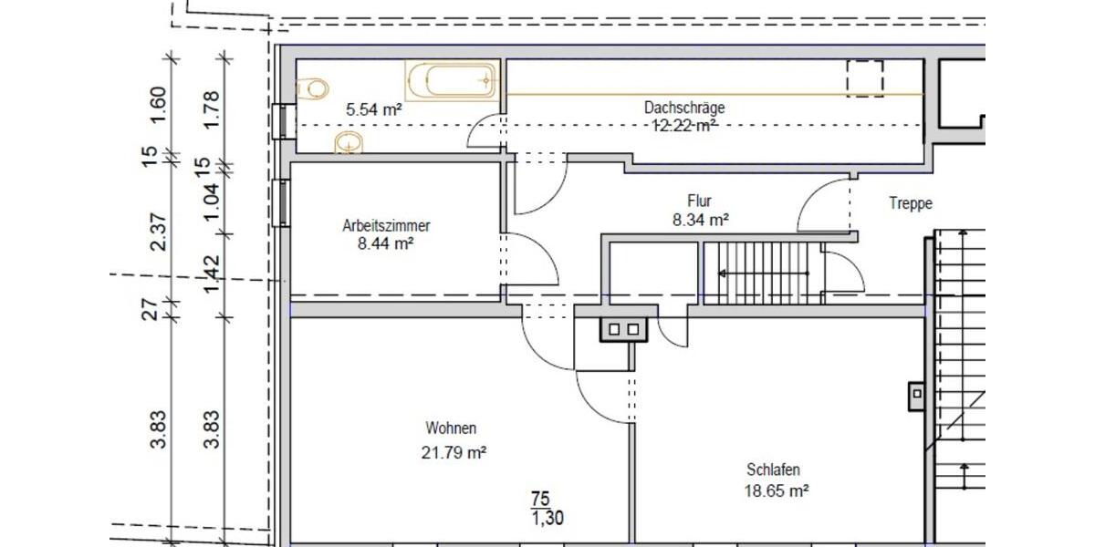 Dachgeschoßwohnung Schleusingen - 3 Zimmer, 78 m&sup2;, 580&euro; | Angebot:25810237