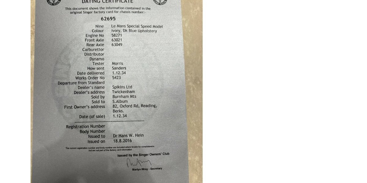  andere Singer Nine LeMans Special Speed Modell 5.789 km 30.000 &euro; Dreieich 63303