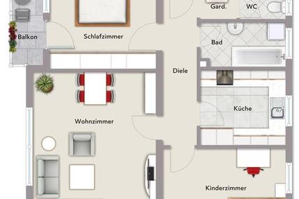 Wohnung Wassertrüdingen - 3 Zimmer, 75 m&sup2;, 600&euro; | Angebot:25418023