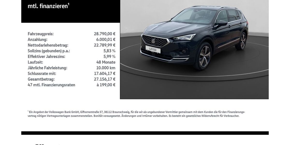 Seat Tarraco 52.950 km 28.790 &euro; Nordhausen 99734