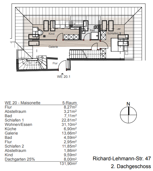 Etagenwohnung Leipzig Südvorstadt - 5 Zimmer, 131 m&sup2;, 748.400&euro; | Angebot:25999321