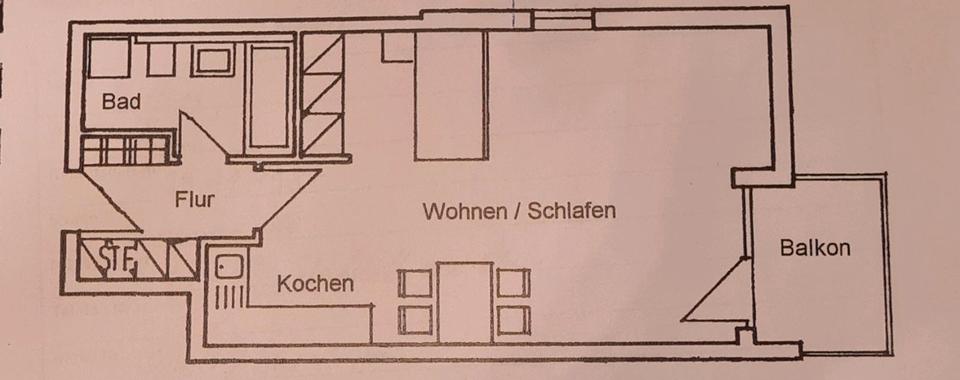 1-Zimmer-Wohnung + Balkon + Tiefgaragenstellplatz in NAUHEIM 1 zimmer