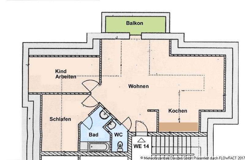 Etagenwohnung Radebeul - 3 Zimmer, 84 m&sup2;, 187.500&euro; | Angebot:25708981