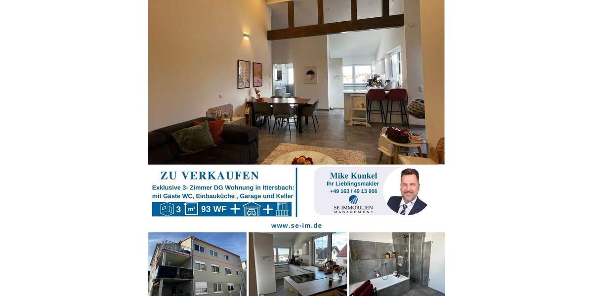 Etagenwohnung Karlsbad - 3 Zimmer, 93 m&sup2;, 393.000&euro; | Angebot:24903279