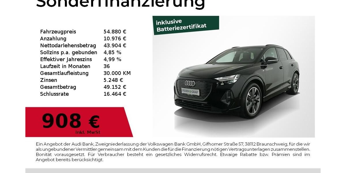 Audi Q4 e-tron 4.990 km 54.880 &euro; Nürnberg 90441